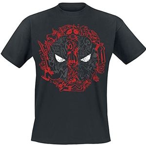 Deadpool Scribble T-shirt zwart XL 100% katoen Duurzaamheid, Fan merch, Film, Marvel