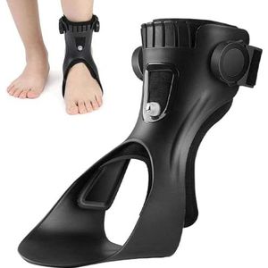 Enkelbrace stabilisatoren, Voetdroporthese met opblaasbare enkelbrace for beroerte, zwart, meerdere maten(Left,L)