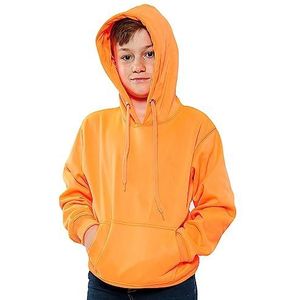 A2Z 4 Kids Meisjes Jongens SweatShirt Tops Designer'S Casual - Plain Sweat Hoodie Neon Orange_7-8