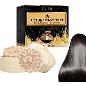 Rijstshampoo Reep - Biologische handgemaakte rijstshampoo voor haarwortel voedend | Oil Control Shampoo Zeep voor haargroei, verzorging van droog en beschadigd haar Xiaocao