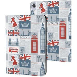 Thema van het VK en Londen Britse vlag hoesje compatibel voor ipad Mini6 (8.3 inch) slanke hoes beschermende tablet hoesjes stand cover