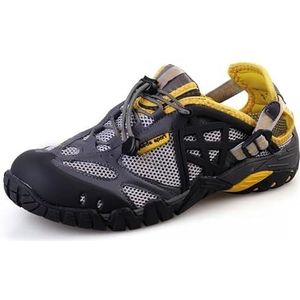 Heren Dames Blote Voeten Sneldrogende Waterschoenen Sportieve Wandelschoenen Kajakken Varen Wandelen Surfen Duiken Strandwandelschoenen(Men-grey yellow,43)