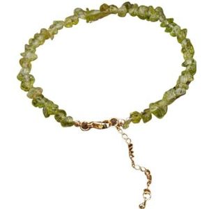 Minerale steen gouden kettingen armband, kristal armband, onregelmatige afgebroken amethisten citrien Rose kralen armband vrouwen (Color : Peridot)
