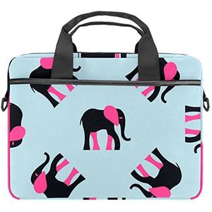 Prinses Kroon Zwart Wit Laptop Schouder Messenger Bag Crossbody Aktetas Messenger Sleeve voor 13 13.3 14.5 Inch Laptop Tablet Beschermen Tote Bag Case, Olifant Blauw, 11x14.5x1.2in /28x36.8x3 cm