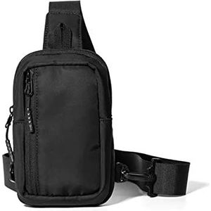 Heren Borsttassen Heren Lichtgewicht Minimalistische Sport Borst Tas, Zwart, 11.5x4x18cm