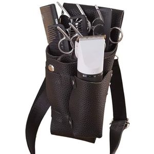 Kapperstas gereedschapstas salon haar schaar tas PU schaarclip tassen gereedschap kapperholster tas houder geval riem (Noir)