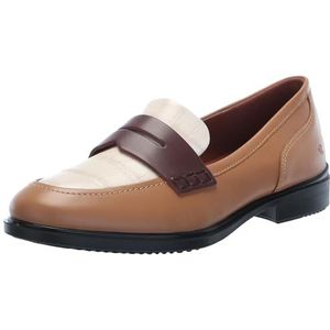 ECCO Women's Dress Classic 15 Penny Loafer, Cashmere/Limestone/Chocolat, 10-10.5