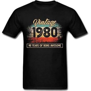 HiGi Vintage 1980 40 Years 40th Birthday Funny Gift Oversized t Shirt Hemden(Small)