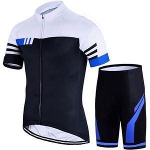 TBCAZEE Heren wielertruiset, sneldrogend fietsshirt en 6D gevoerde fietsbroek, sneldrogend en vochtafvoerend(Color:H,Size:XXS)