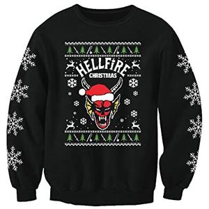Hellfire Kerst Dingen Club Volwassenen Kerst Trui Gedrukt Sweatshirt, Zwart, L