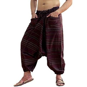 Sarjana Handicrafts Indiase Etnische Mannen Vrouwen Katoen Harem Hippie Broek met Zakken voor Yoga, Bruin, One Size
