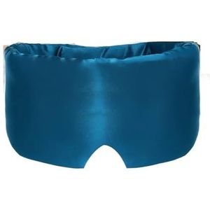 Slaapmasker van moerbeizijde, lichtblokkerende oogpatch, zacht gevoerd masker, reishulp (blauw)