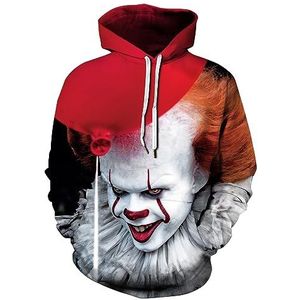 Plustrong Unisex Womens Mens 3D Casual Pullover Hoodie Hooded Sweatshirts met zakken, Rood 153, XXL