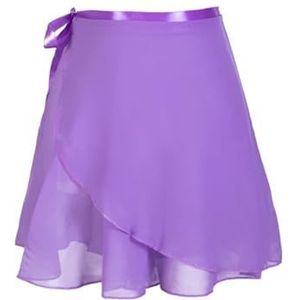 WJIAYAO Balletrok, chiffon, balletrok, tutu voor volwassenen, voor dansen, gymnastiek, skates, gebonden rok, lerarenopleiding, balletrokken voor dames, Paars1, S Height 60-120cm