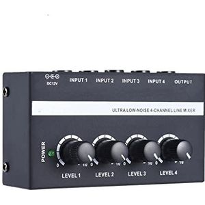 SDFGH Mx400 compacte kabel Low 4 kanalen lijn MONO audio mixer met voeding