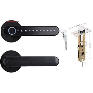 Slim slot Biometrische Smart Lock Vingerafdruk Wachtwoord Elektrisch Digitaal Slot Tuya Zinklegering Keyless Beveiliging Deurklink for Thuis(T8 gold ttlock)