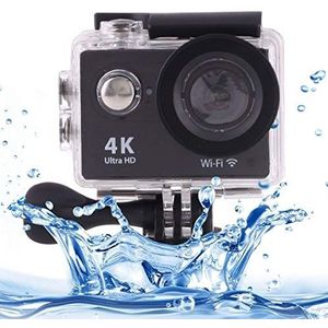 Actie camera LLD H9 4K Ultra HD1080P 12MP 2 inch LCD-scherm WiFi Sports Camera, 170 graden Wide Angle Lens, 30m waterdicht (zwart) WiFi sportvakantie camera draagbare camera (Color : Black)