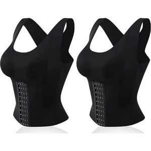 GETMINT - 4 In 1 Taille Knopen - Shapewear - Zwart - Buik Controle Hemdje