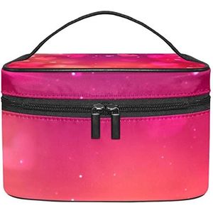 Make-up Organizer Bag, Reizen Make-up Tas Organizer Case Draagbare Cosmetische Tas voor Vrouwen en Meisjes Toiletartikelen Rood Roze Liefde Hart, Meerkleurig, 22.5x15x13.8cm/8.9x5.9x5.4in