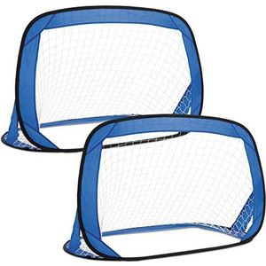 Toyrific Goaline Pop Up Goals | Set van 2 opvouwbare doelen voor kinderen voetbaltraining met draagtas voor buiten en binnen, blauw