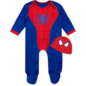 Marvel Baby Jongens Pyjamapakje en Muts Spiderman Blauw 44-50