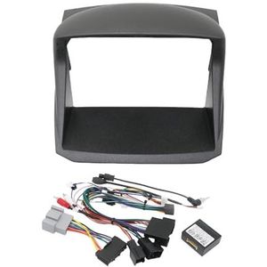 ASJFGTEH 2 Din 9 Inch Autoradio Dash Frame Panel Mount Kit Fascia Canbus Box Adapter Decoder Compatibel met Ecosport Fiesta Android Audio (Frame kabel canbus)