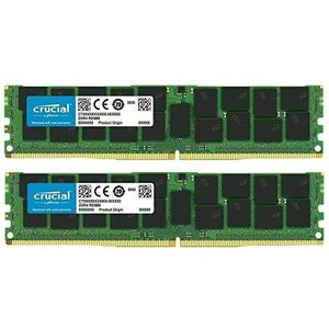 Crucial Bundel met 64 GB (2 x 32 GB) DDR4 PC4-21300 2666 MHz RDIMM (2 x CT32G4RFD4266), dubbel gerangschikt geregistreerd ECC-geheugen