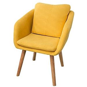 GEIRONV 50×50×73cm Flanel Eiken Poten Retro Stoel,voor Woonkamer Slaapkamer Keuken Eetstoel Verwijderbaar Computer Stoel Eetstoelen (Color : Yellow, Size : 50x50x73cm)