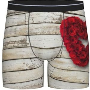 GRatka Boxer slips, heren onderbroek boxer shorts been boxer slips grappig nieuwigheid ondergoed, rode hartvormige rozen bedrukt, zoals afgebeeld, XXL