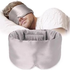 2 stuks zijden slaapmasker zachte drukloze slapende moerbei voor ooghuid anti-rimpels voor slaap (lichtgrijs)
