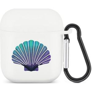 Mermaid Seashells Leuke Case voor AirPods 2&1 Schokbestendige Beschermende Hoofdtelefoon Gevallen Cover Met Sleutelhanger Voor Mannen Vrouwen
