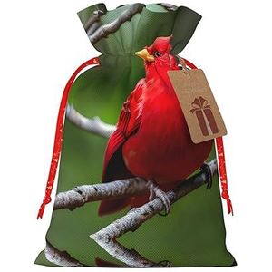 Mooie Rode Vogels Jute Trekkoord Gift Bags-Voor Kerstmis, Verjaardag En Verjaardag Vieringen