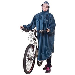 Icegrey Volwassen Lichtgewicht PVC Lange Maat Hooded Regenjas Fiets Fietsen Regen Cape Poncho met Mouwen, Cyaan, One Size