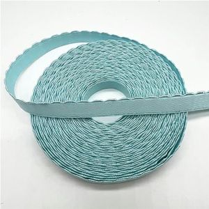 5 yards/Lot 10mm Crescent Kant Elastisch Lint Vouw Over Spandex Elastische Band Voor Naaien Kant Trim Taille band Kledingstuk Accessoire-Hemelsblauw-5yards