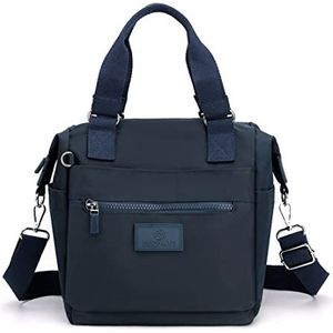 Popoti Nylon Messenger schoudertas tote portemonnee multifunctionele dames sling bag crossbody tas waterdicht eenkleurig reistas voor dagelijks winkelen, Blauw-1, 1