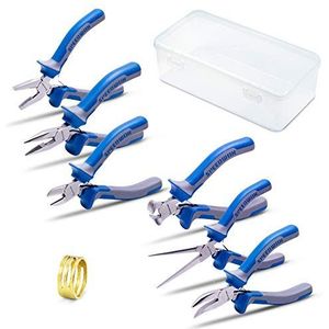 SPEEDWOX Sieraden Tang Set 6 Stks Mini Tang Set Kleine Fijne Sieraden Maken Tang Kit met een Jump Ring Opener Micro Precisie Craft Handgereedschap Industriële Grade Chroom Vanadium Staal