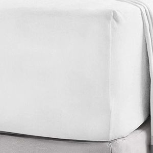 Niys Luxe beddengoed, hoeslaken van 100% geborsteld katoenflanel, extra diep (40 cm), voor superkingsize bed, wit