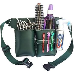 Kapperstas, gereedschapstas, kappersschaarsettas met heupriem, grotere capaciteit, haarspelden, krulkammen, opbergtassen, houder, schaartas (donkergroen)