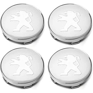 SJZZJMZ 4 stuks auto wielnaafdoppen voor Peugeot 407 2004-2008 auto wielnaafdoppen zelfklevende vervangende naafdoppen