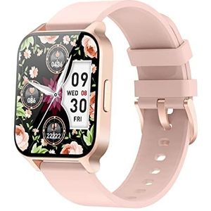 Smartwatch voor dames, sport, touchscreen, stappenteller, hartslagmeter, smartwatch, Android iOS, SMS, oproep, melding, waterdicht, stopwatch, voor hardlopen, calorieën, roze