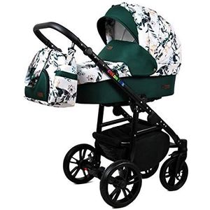 Kinderwagen 3 in 1 complete set met autostoeltje Isofix babybad babydrager Buggy Colorlux Black van ChillyKids Lilac 2in1 zonder autostoel