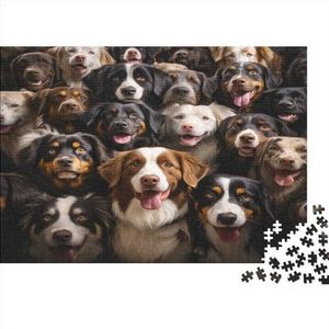 Hond Mind-Bending Puzzel Spel: Puzzels voor Volwassenen Houten Puzzel Geometrie Logica IQ Spel Dieren Puzzel Kunstwerk Puzzel Muurdecoratie Unieke Geschenken 1000 stuks (75 x 50 cm)