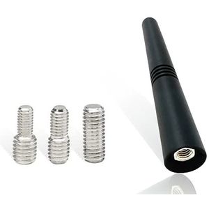 Vecys Universal 9CM Auto Antenne Stang Dak FM AM Vervanging Antenne met 3 Adapters (M4, M5, M6) Korte Stang voor FM AM Afstemmen Radio Auto Adapter