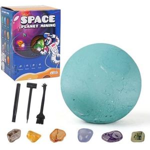 Edelsteen graven kit - zonnestelsel ruimte speelgoed graaf 18 edelstenen, ruimte planeet speelgoed, archeologie geologie wetenschap speelgoed voor jongens meisjes verjaardagscadeau