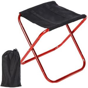 Opvouwbare campingkruk 150 kg verdikte outdoor camping kleine stoel draagbare opvouwbare aluminiumlegering kruk bankkruk ultralichte picknick vissen (kleur: rood)