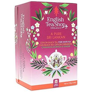 English Tea Shop Een pure Sri Lankan, 20 Fairtrade & biologische theezakjes, 5 authentieke Sri Lankaanse theesmaak