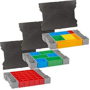 Bosch Sortimo L-box inlegzolen, set van 3 gereedschapskoffers voor LBoxx G4 met dekselkussen, ideale sorteerdoos en inzetstuk voor gereedschapskoffer