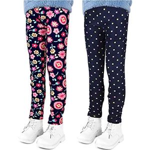 YFPICO Meisjeslegging, lange broek, print, winter, dikke warme fleece gevoerd, dikke broek, zonnebloem + gekleurde stippen, 122/128 cm