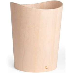 KAZAI. Echte Houtafval Papierbak ""Börje"" | Houten Papieren Mand voor op Kantoor, Kinderkamer, Slaapkamer en meer | 9 liter | Berk