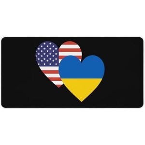 Oekraïense VS Hart Vlag Mode Bureau Muismat Antislip Gaming Muismat Accessoires Decor 30x60cm